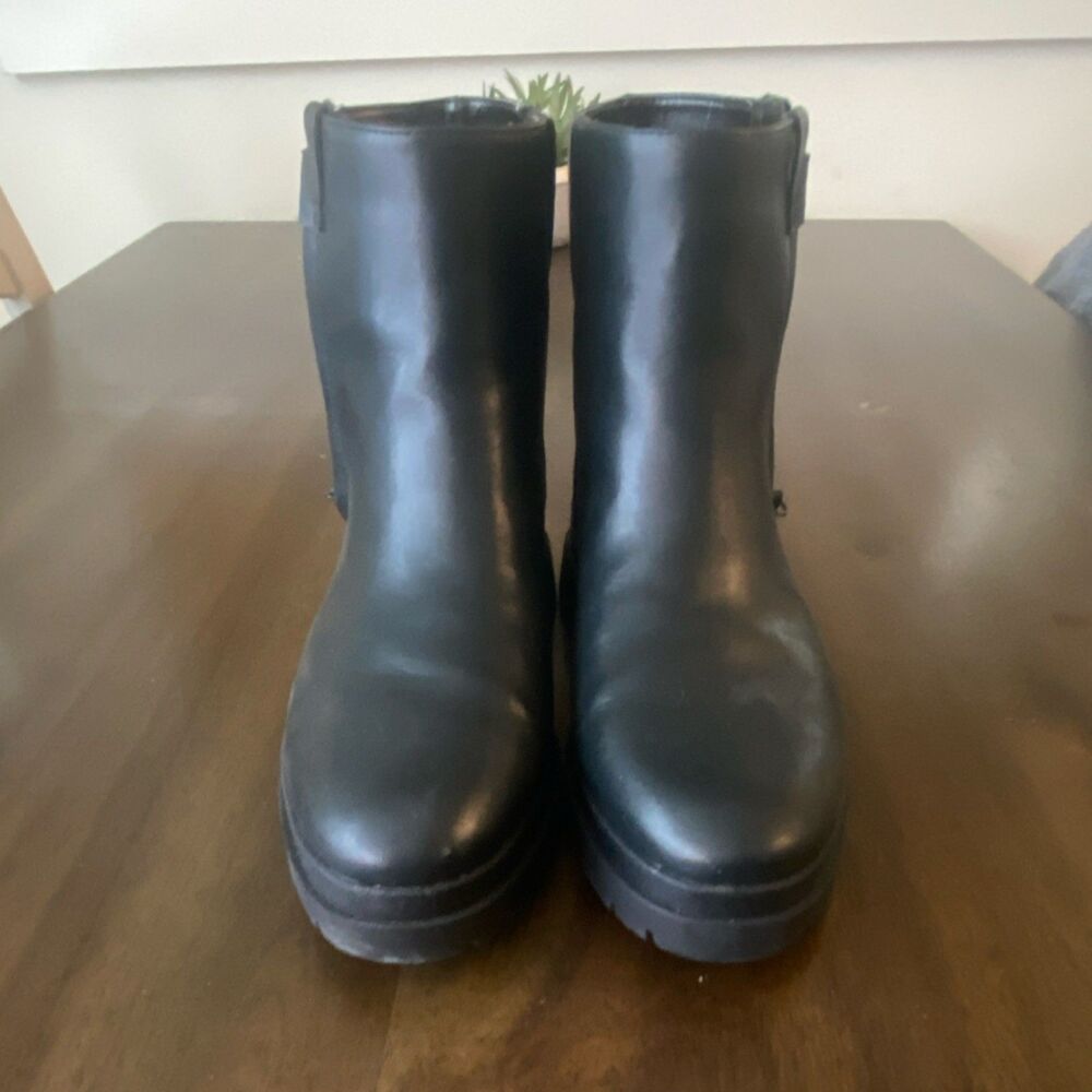 Naturalizer Genuine Black Leather Boots Size 7.5